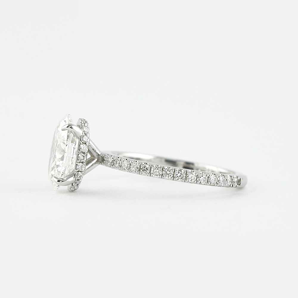 Lab Created Oval Cut Moissnaite Hidden Halo Ring