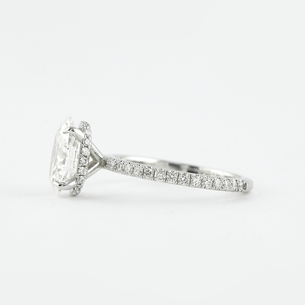 Lab Created Oval Cut Moissnaite Hidden Halo Ring