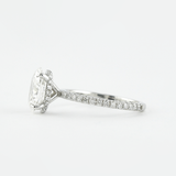 Lab Created Oval Cut Moissnaite Hidden Halo Ring