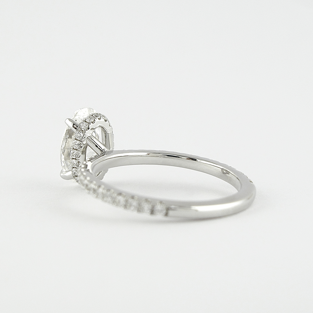 Lab Created Oval Cut Moissnaite Hidden Halo Ring