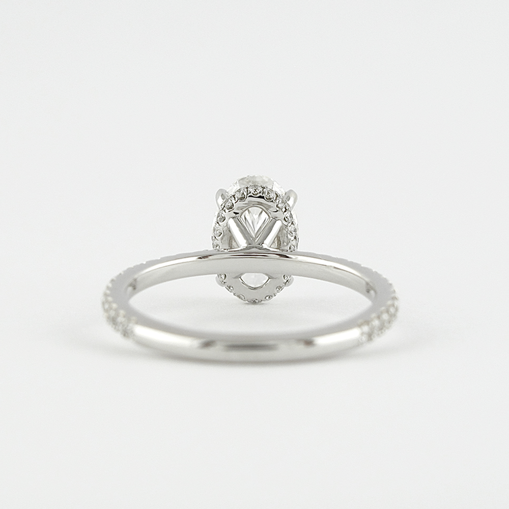 Lab Created Oval Cut Moissnaite Hidden Halo Ring