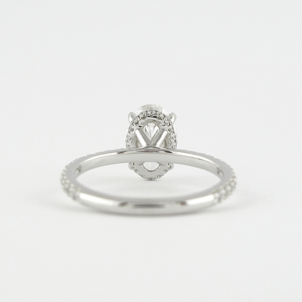 Lab Created Oval Cut Moissnaite Hidden Halo Ring