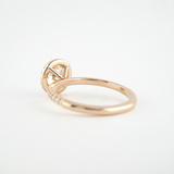 Moissnaite Round Cut Halo Solid Rose Gold Wedding Ring