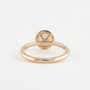 Moissnaite Round Cut Halo Solid Rose Gold Wedding Ring