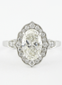 Vintage Halo Art Deco Moissanite Oval Cut Fancy Ring