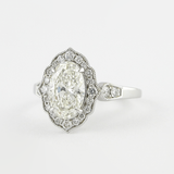 Vintage Halo Art Deco Moissanite Oval Cut Fancy Ring