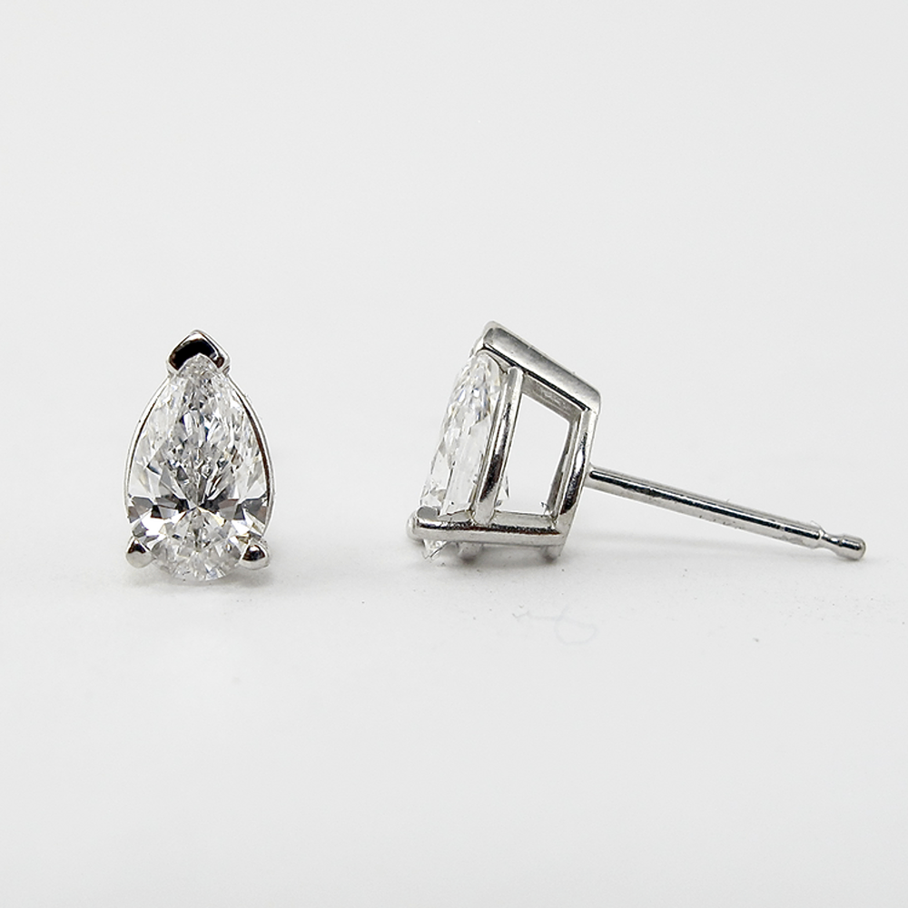 Moissanite Solitaire Pear Cut Stud Earring Valentine Day Gift