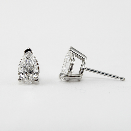 Moissanite Solitaire Pear Cut Stud Earring Valentine Day Gift