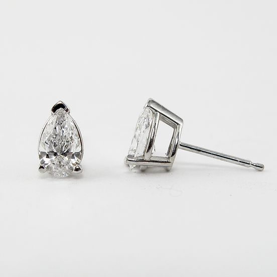 Moissanite Solitaire Pear Cut Stud Earring Valentine Day Gift