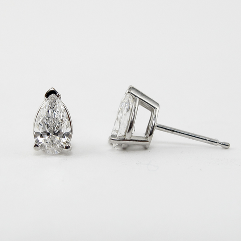 Moissanite Solitaire Pear Cut Stud Earring Valentine Day Gift