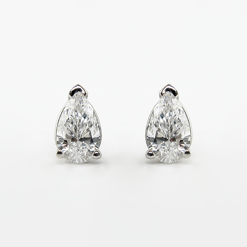 Moissanite Solitaire Pear Cut Stud Earring Valentine Day Gift