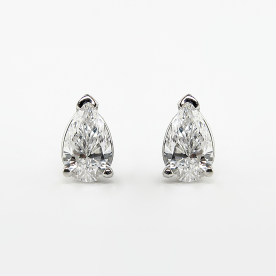 Moissanite Solitaire Pear Cut Stud Earring Valentine Day Gift