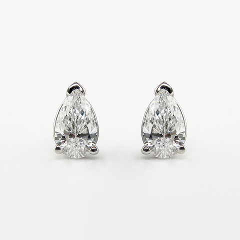 Moissanite Solitaire Pear Cut Stud Earring Valentine Day Gift