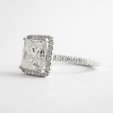 Princess Cut Moissnaite Halo Engagement Wedding Ring