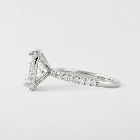 Princess Cut Moissnaite Halo Engagement Wedding Ring