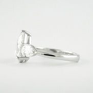 Pear Cut Three Stone Moissnaite Wedding Statement Ring