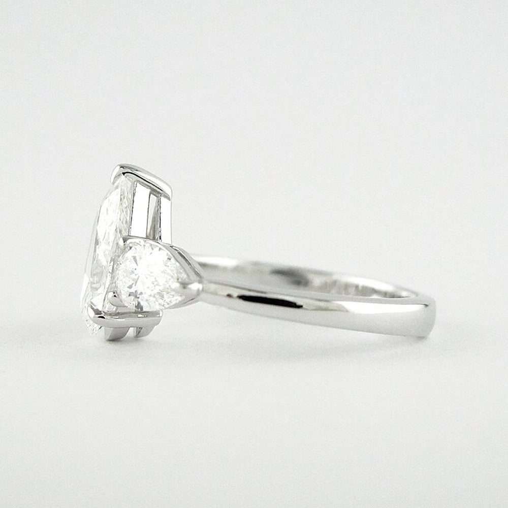 Pear Cut Three Stone Moissnaite Wedding Statement Ring