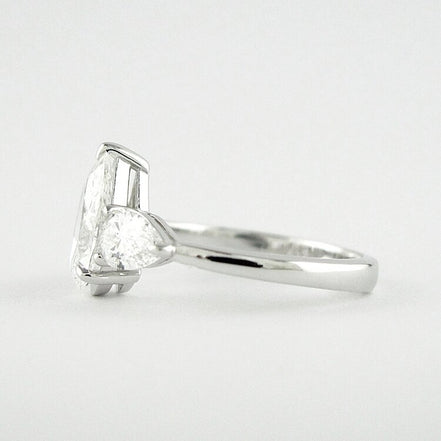 Pear Cut Three Stone Moissnaite Wedding Statement Ring