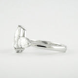 Pear Cut Three Stone Moissnaite Wedding Statement Ring