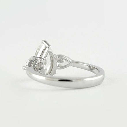 Pear Cut Three Stone Moissnaite Wedding Statement Ring
