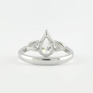 Pear Cut Three Stone Moissnaite Wedding Statement Ring