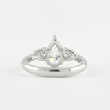 Pear Cut Three Stone Moissnaite Wedding Statement Ring