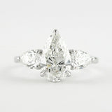 Pear Cut Three Stone Moissnaite Wedding Statement Ring