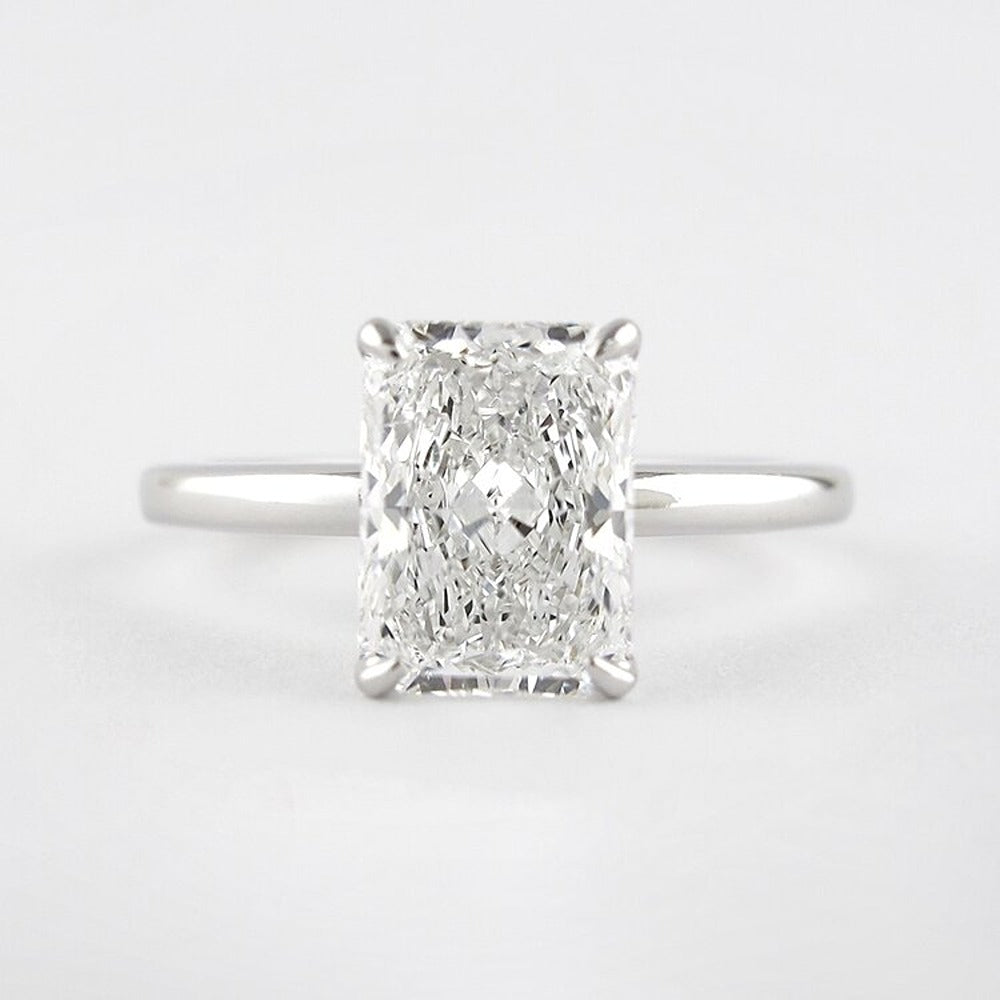 Radiant Cut Solitaire Moissanite Birthday Gift For Her
