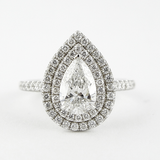 Lab Created D Color Pear Cut Double Halo Wedding Proposal Ring