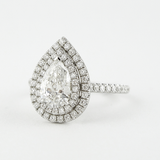 Lab Created D Color Pear Cut Double Halo Wedding Proposal Ring
