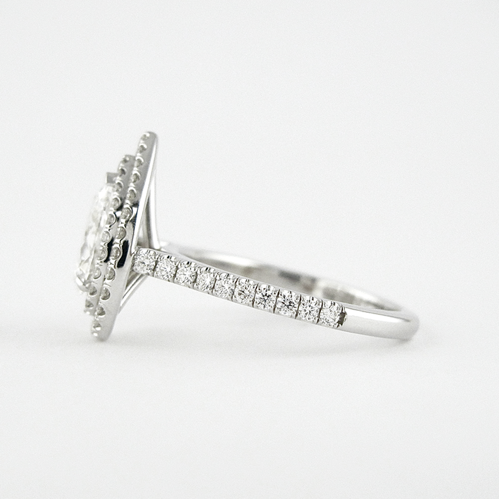 Lab Created D Color Pear Cut Double Halo Wedding Proposal Ring