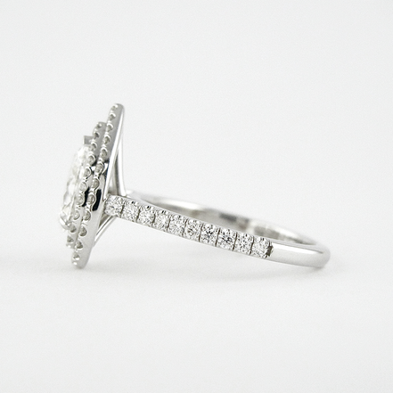 Lab Created D Color Pear Cut Double Halo Wedding Proposal Ring