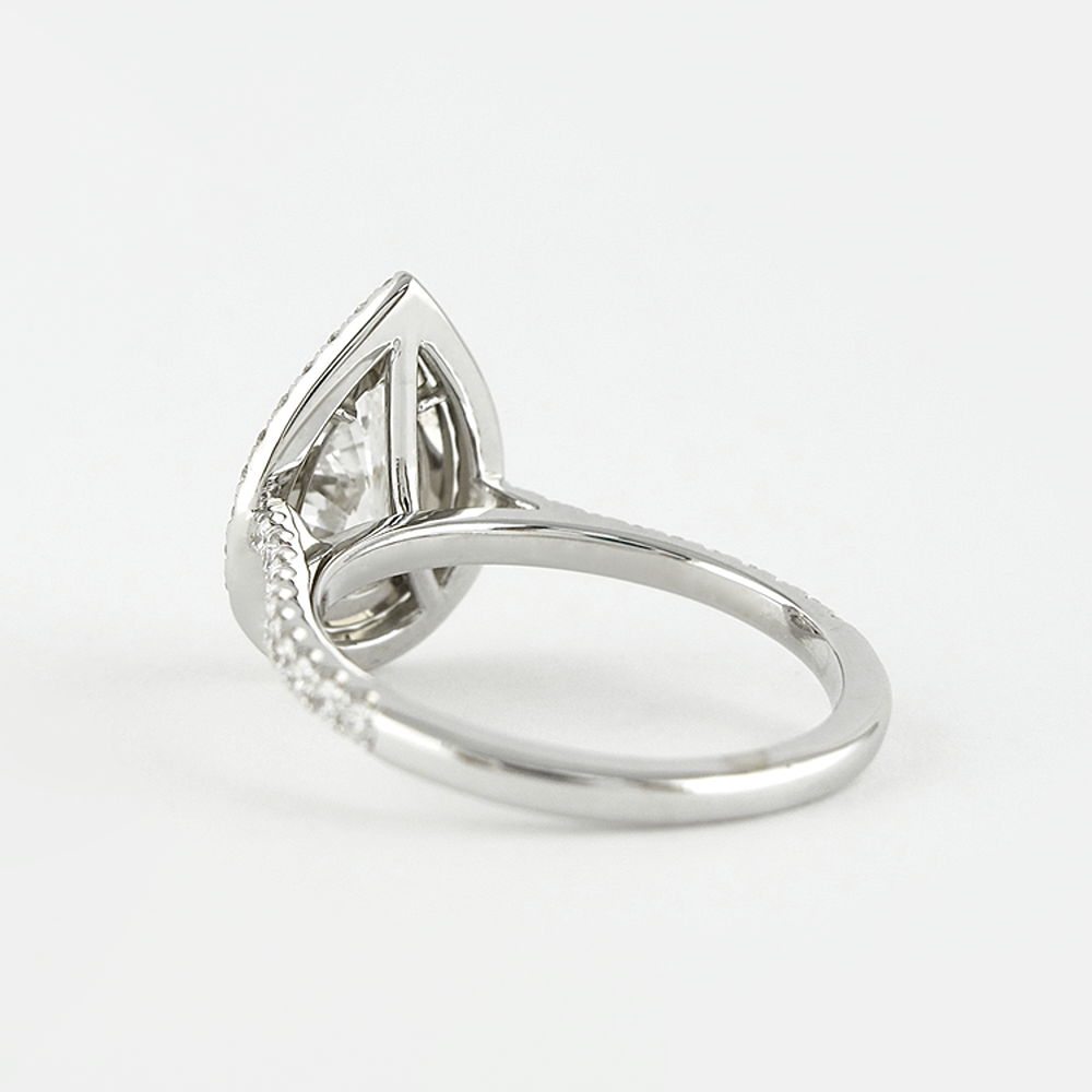 Lab Created D Color Pear Cut Double Halo Wedding Proposal Ring