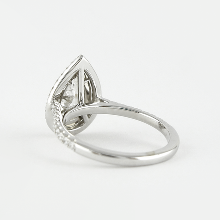 Lab Created D Color Pear Cut Double Halo Wedding Proposal Ring