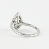 Lab Created D Color Pear Cut Double Halo Wedding Proposal Ring