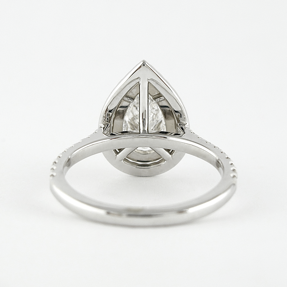 Lab Created D Color Pear Cut Double Halo Wedding Proposal Ring
