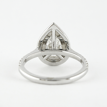Lab Created D Color Pear Cut Double Halo Wedding Proposal Ring
