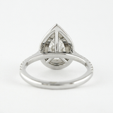 Lab Created D Color Pear Cut Double Halo Wedding Proposal Ring
