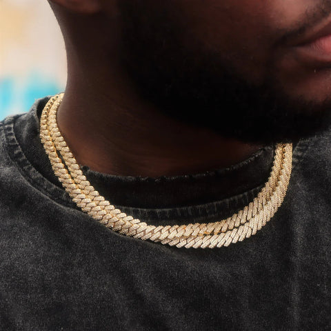 Gold Plated Hip Hop Moissanite Diamond Cuban Chain