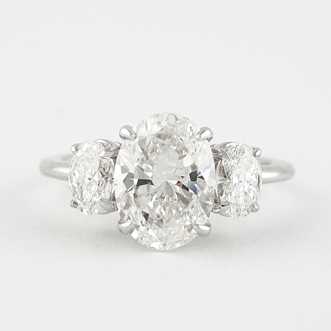 Oval Cut Moissanite Three Stone Wedding Proposal Ring