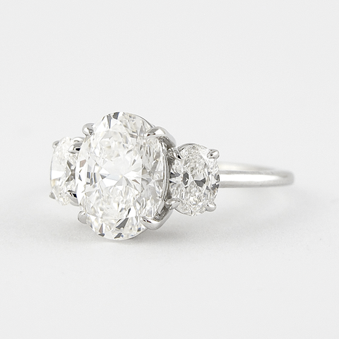 Oval Cut Moissanite Three Stone Wedding Proposal Ring