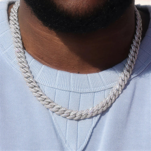 18mm Moissanite Hip Hop Cuban Link Chain