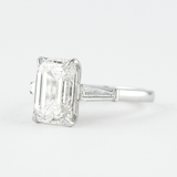 Lab Created Emerald Cut Three Stone Wedding Ring For Her