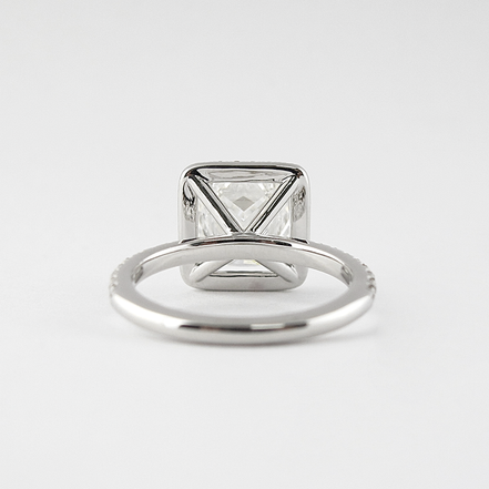 Princess Cut Moissnaite Halo Engagement Wedding Ring