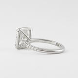 Princess Cut Moissnaite Halo Engagement Wedding Ring