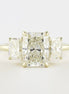 Three Stone Radiant Cut Moissnaite Diamond Wedding Ring