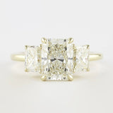 Three Stone Radiant Cut Moissnaite Diamond Wedding Ring