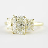 Three Stone Radiant Cut Moissnaite Diamond Wedding Ring