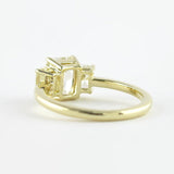 Three Stone Radiant Cut Moissnaite Diamond Wedding Ring