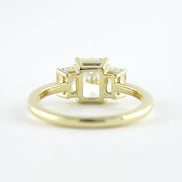 Three Stone Radiant Cut Moissnaite Diamond Wedding Ring